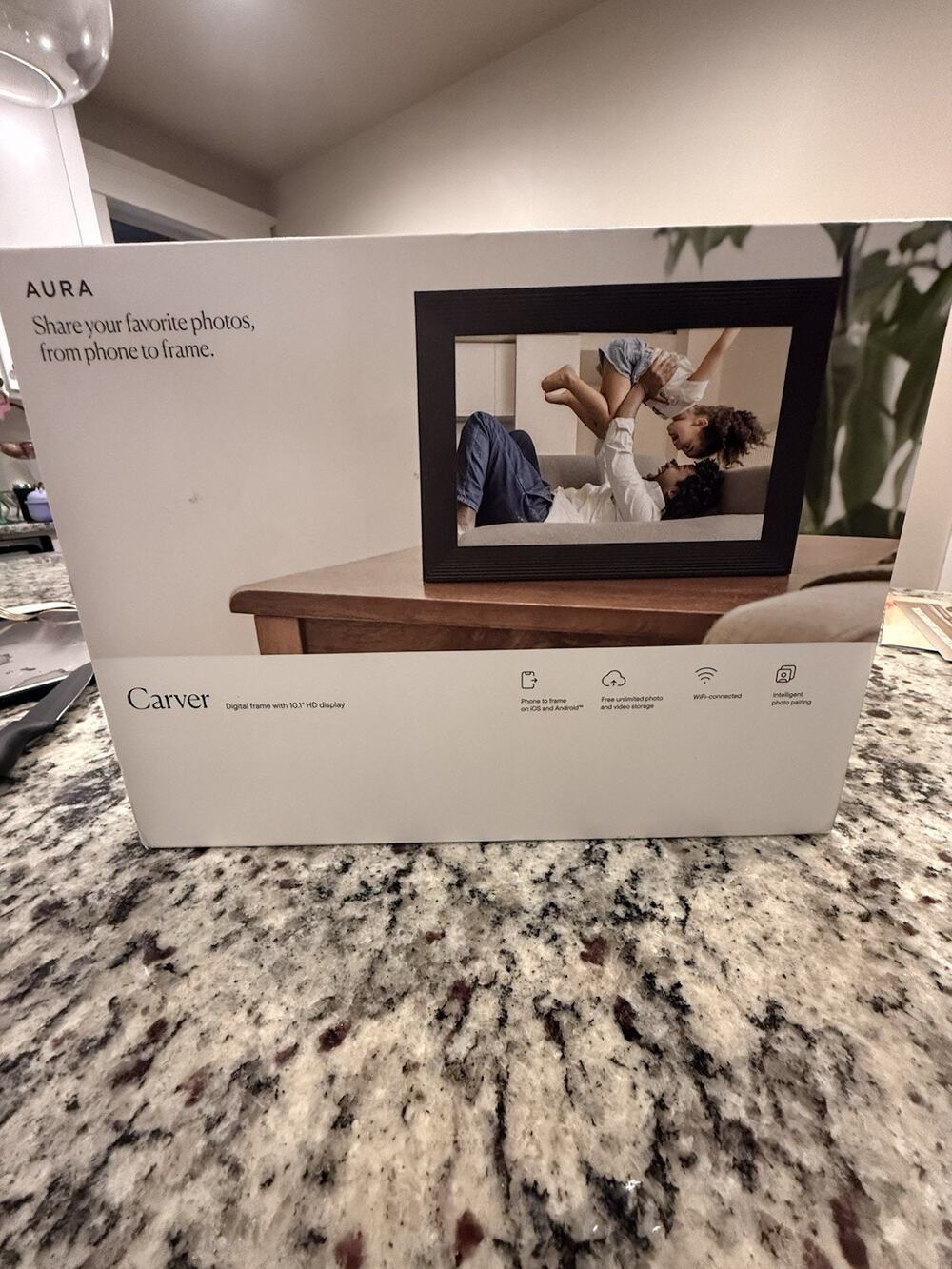 NEW Aura Carver 10.1” WiFi Digital Picture Frame – Charcoal – Sealed